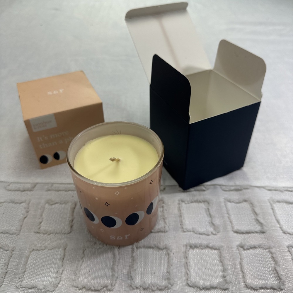 Summer & Rose Moon Phases Scented Jar Candle Peach Celestial Its More Than Phase